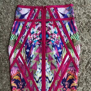 Pink Pattern Pencil Skirt
